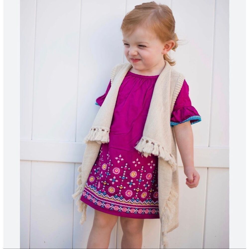 OshKosh Girls Boho Embroidered Dress Size 12 Months